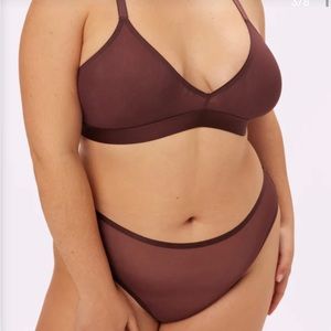 Silky Mesh Brown Triangle Bralette 36D/DD